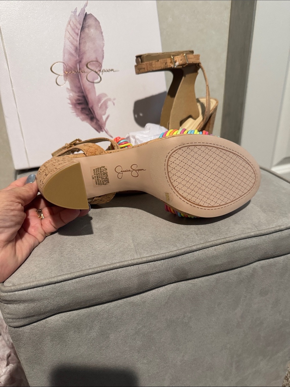 Jessica Simpson Darleena cork heels NEW - Picture 3 of 6